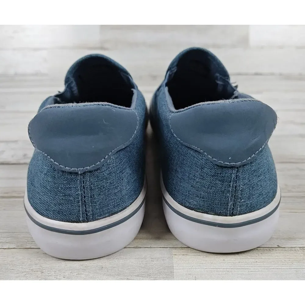 LUGZ Clipper Men's 9.5 Blue Canvas Slip On Sneakers Casual Comfort Walking Shoes